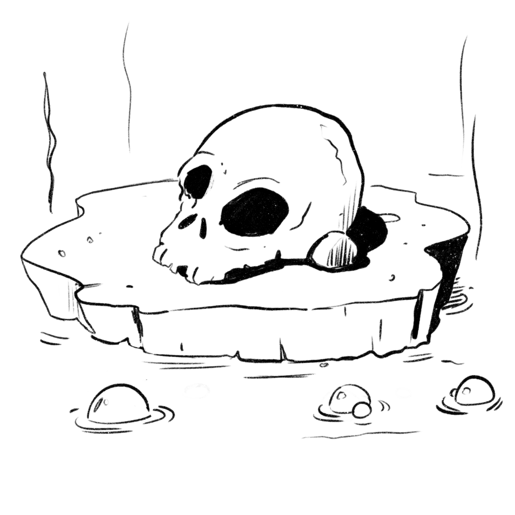 Skull in a Bubbling Swamp