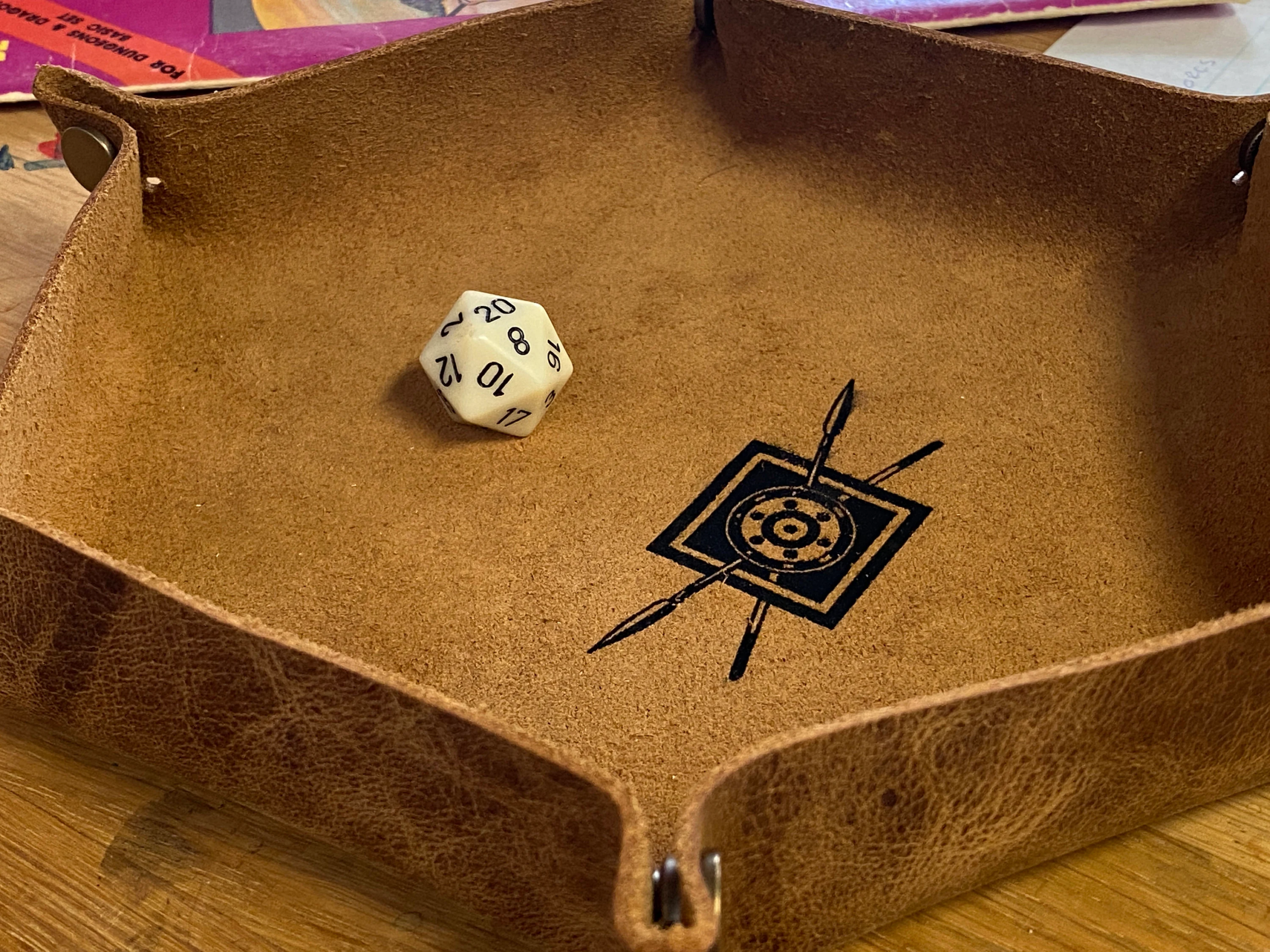 Personalized Leather Dice Tray - Image 2